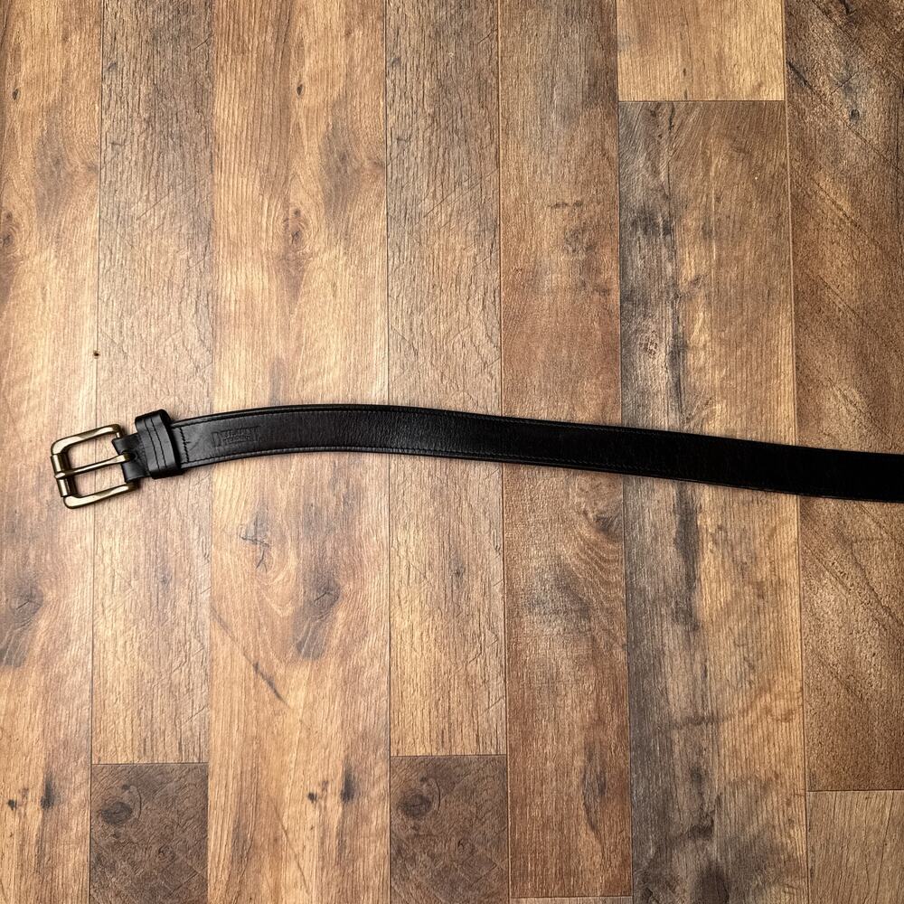 Duluth Trading‎ Co Lifetime Leather Belt Men's 46 Black Solid Brass Buckle 6776 - Picture 3 of 13